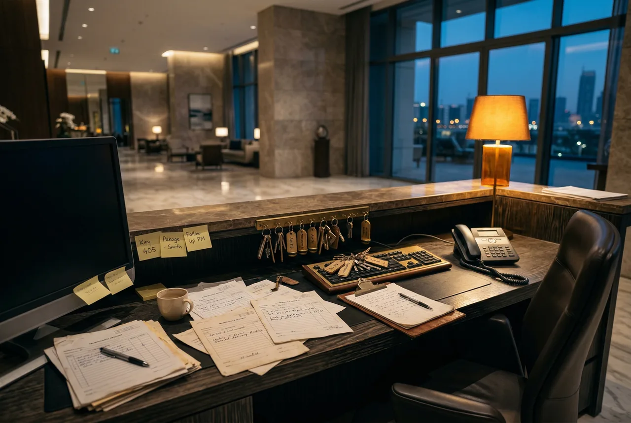 Property manager juggling WhatsApp, phone, and email requests